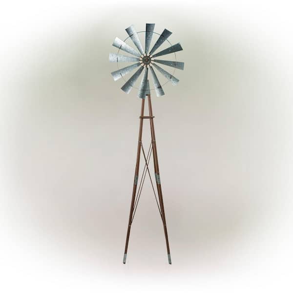 Alpine Corporation 101 In Tall Outdoor, Metal Garden Windmill Spinner