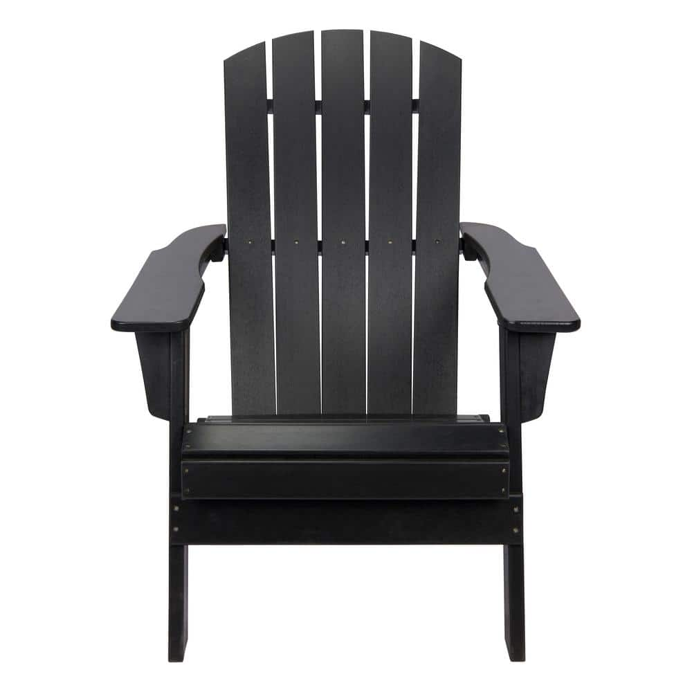 Shine Company 37 In H Black High Density Polyethylene Indoor Outdoor   Shine Company Plastic Adirondack Chairs Hd7626bk146 64 1000 