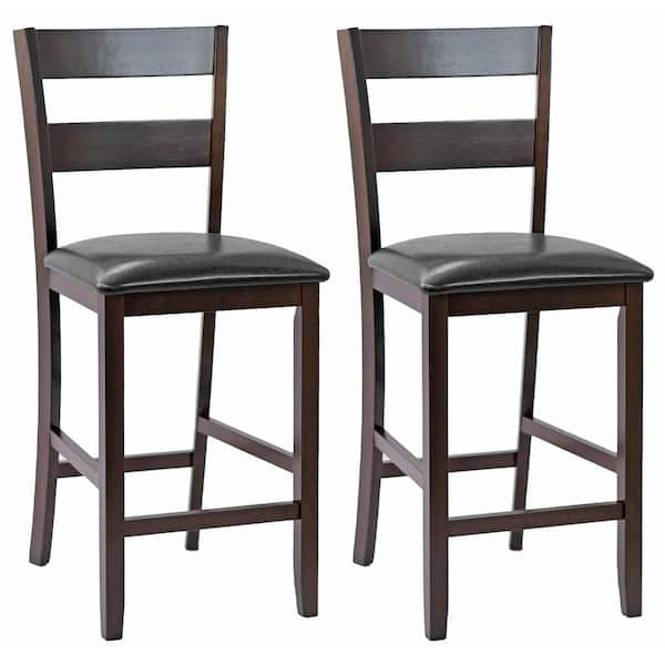 espresso wood bar stools