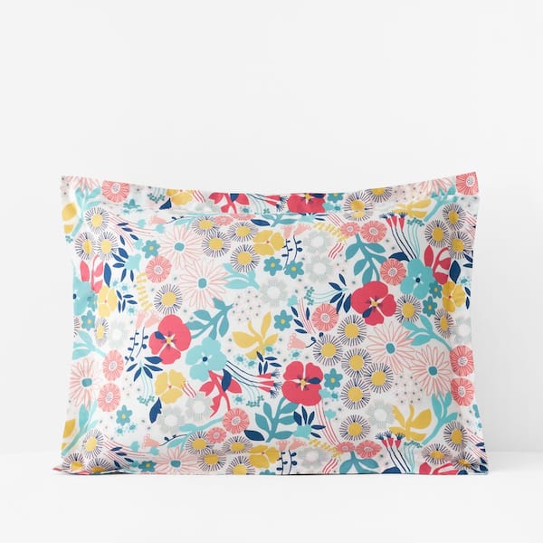 Company Kids by The Company Store Company Kids Floral Organic Multicolored Cotton Percale Standard Sham
