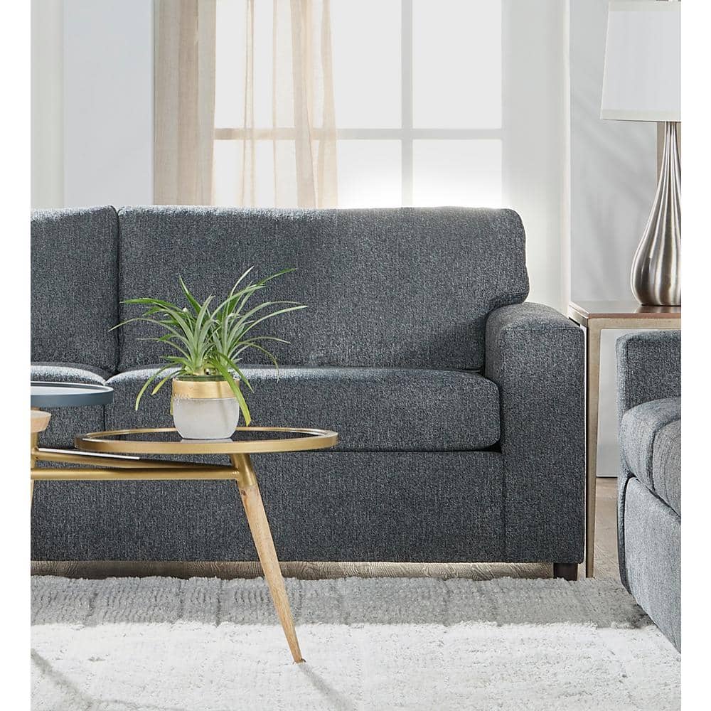 Kylo 85" Dark Gray Polyester Fabric Stationary Sofa