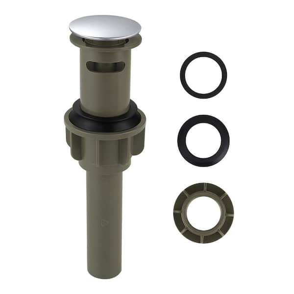 VEVETTA (1-Pack) ABS Pop-Up Drain Assembly with Overflow for Bathroom Sink in Polished Chrome