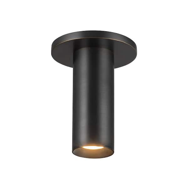 KUZCO Mason 6 in. 1 Light 7-Watt Urban Bronze Integrated LED Semi-Flush Mount