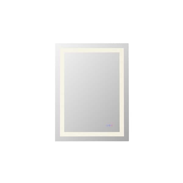 Unbranded Timeless Home 36 in. W x 27 in. H Rectangular LED Frameless Mirror