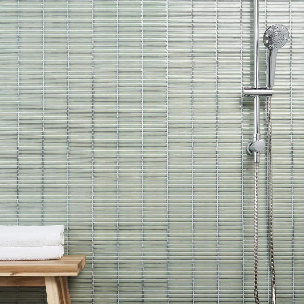Mint Green Glossy Porcelain Mosaic Floor and Wall Tile