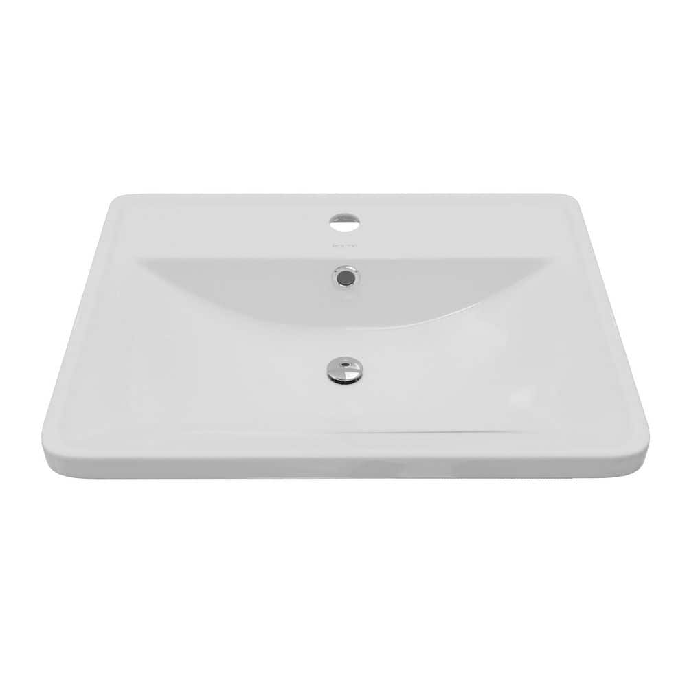 Karran Valera 20 in. Top Mount Vitreous China Bathroom Sink in