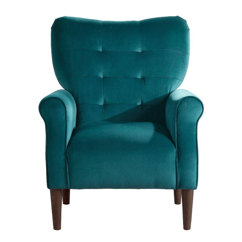 Teal Velvet Manufactured Wood 30" Accent Arm Chair