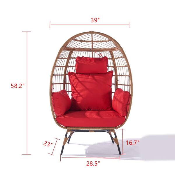 Tenleaf Wood Outdoor Lounge Chair Rattan Egg Swing Chair