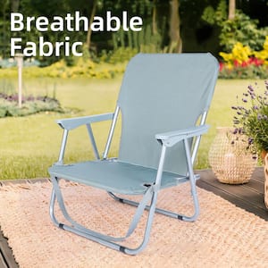 Hot Seller 1-Pack Grey Portable Heavy-Duty Beach Chairs Fabric and Steel Frame for Outdoors, Camping, Picnic