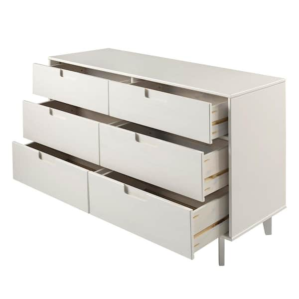 SEJOV White Dresser for Bedroom with 6 Deep Drawers, Modern Wood