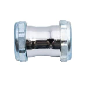 1-1/4 in. x 2 in. 20-Gauge Chrome-Plated Brass Double Slip-Joint Compression Coupling