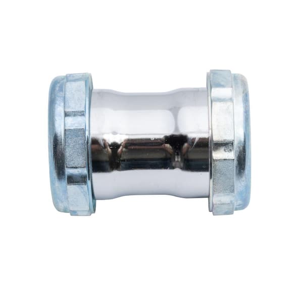 Dearborn Brass 1-1/4 in. x 2 in. 20-Gauge Chrome-Plated Brass Double Slip-Joint Compression Coupling