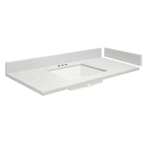 27.75 in. W x 22.25 in. D Quartz Vanity Top in Milan White with White Basin and 4 in. Centerset