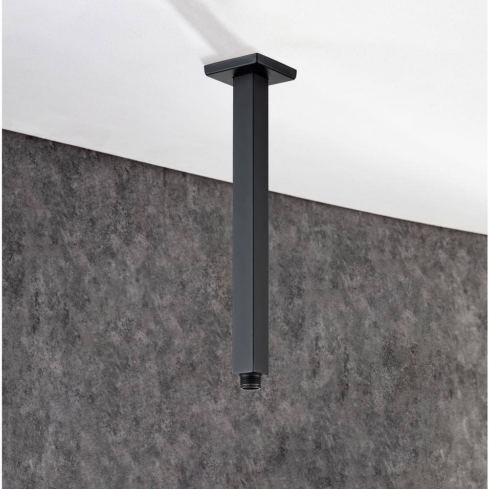 Matte Black Stainless Steel Ceiling Mounted Shower Arm