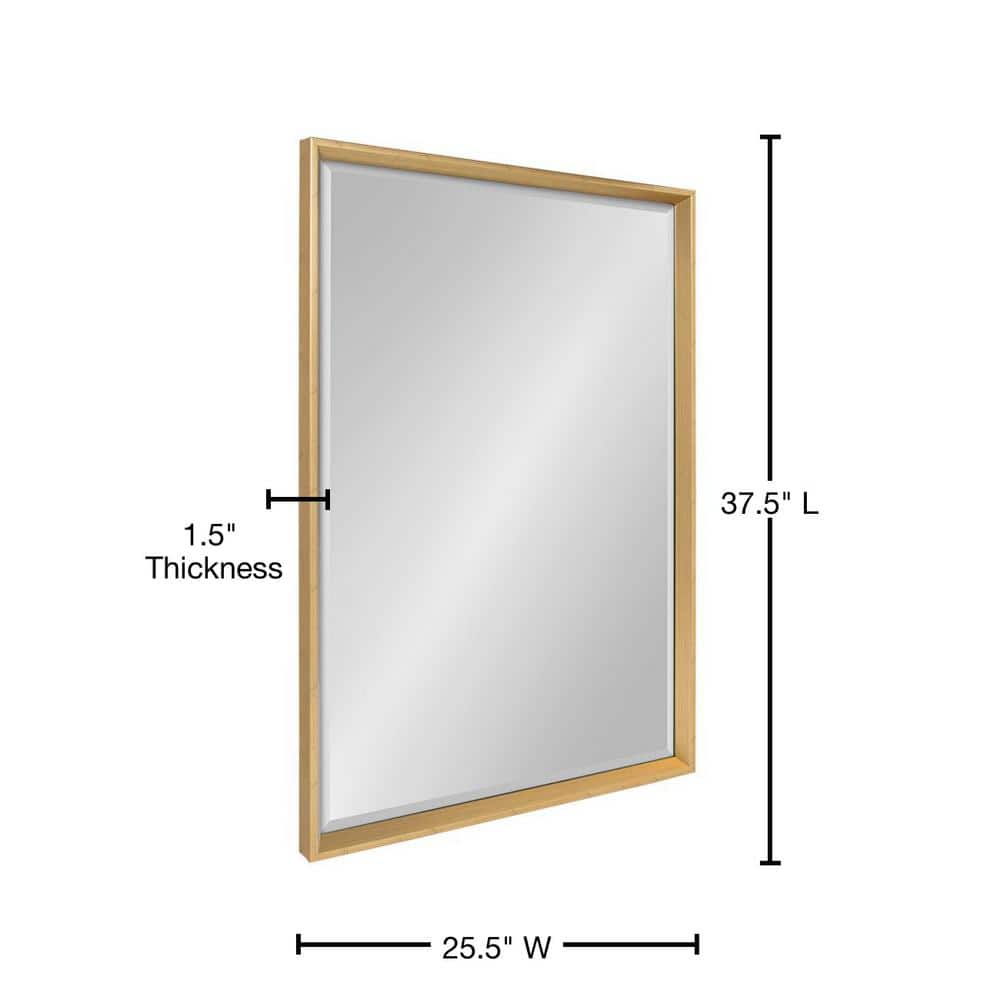 Gold Rectangular Beveled Wall Mirror with Polystyrene Frame