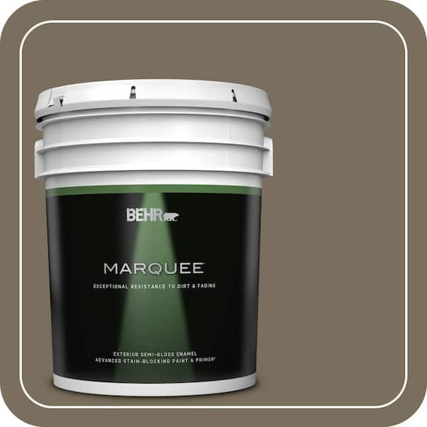 BEHR MARQUEE 5 gal. #730D-6 Coconut Husk Semi-Gloss Enamel Exterior Paint & Primer