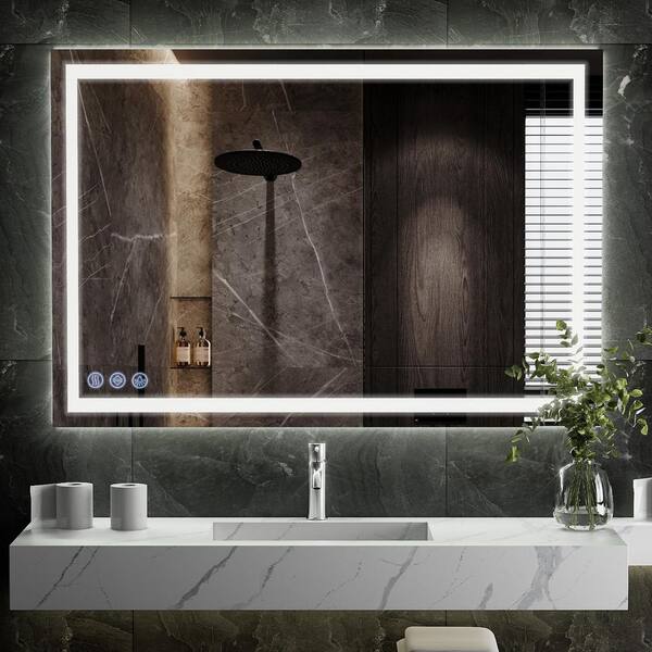 XRAMFY 26 in. W x 37.8 in. H LED Frameless Bathroom Vanity Mirror