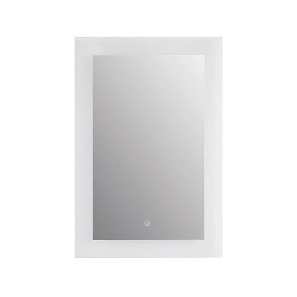 matrix decor 22 in. x 30 in. Frameless Single Wall Mounted Bathroom Mirror with LED Lighting