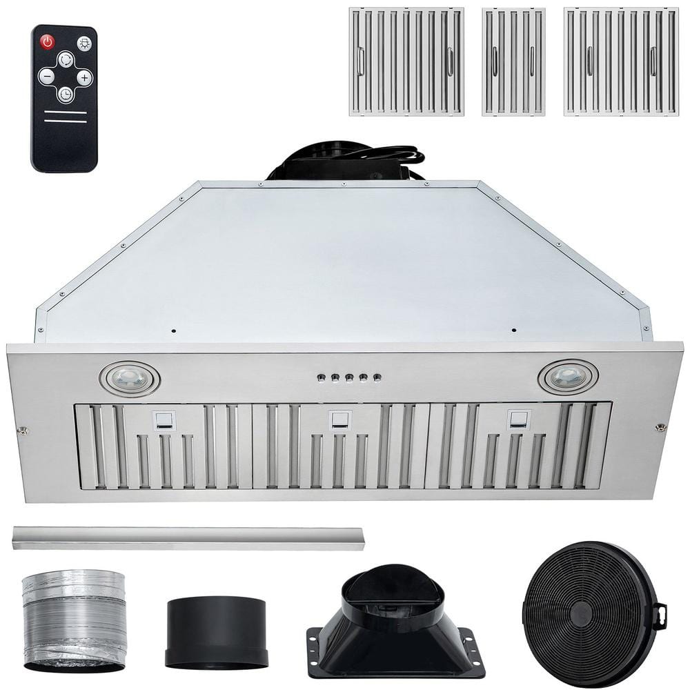 Range Hood 36 in. 800CFM 3-Speed Insert Built-in Stainless Steel Ductless Convertible Kitchen Vent price history on PriceWatchPro