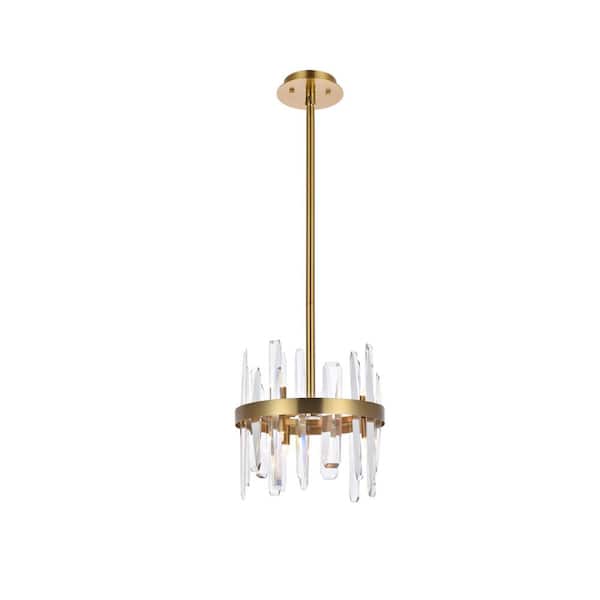 Unbranded Timeless Home 12 in. 6-Light Satin Gold Pendant Light
