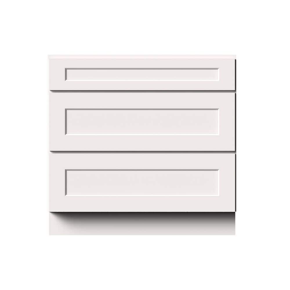 36 in. W x 24 in. D x 34.5 in. H Ready to Assemble Solid Wood Frame Shaker Drawer Base Kitchen Cabinet in White price history on PriceWatchPro