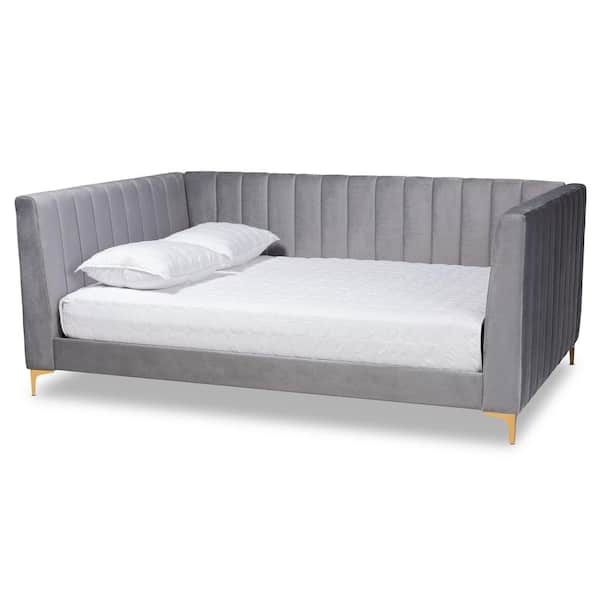 Baxton Studio Oksana Light grey Gold Full Daybed 174 10982 HD