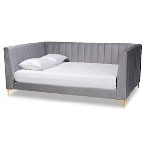 Oksana Light grey/Gold Queen Daybed
