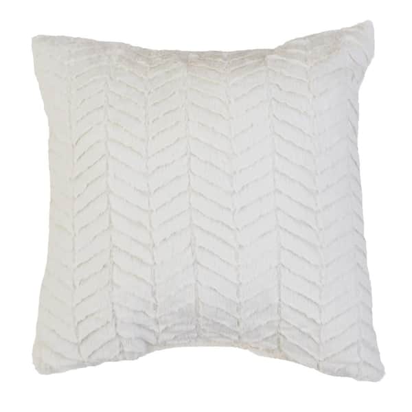 Decor Therapy Aiden Chevron 18 x 18 Egret Decorative Throw and Pillow Set