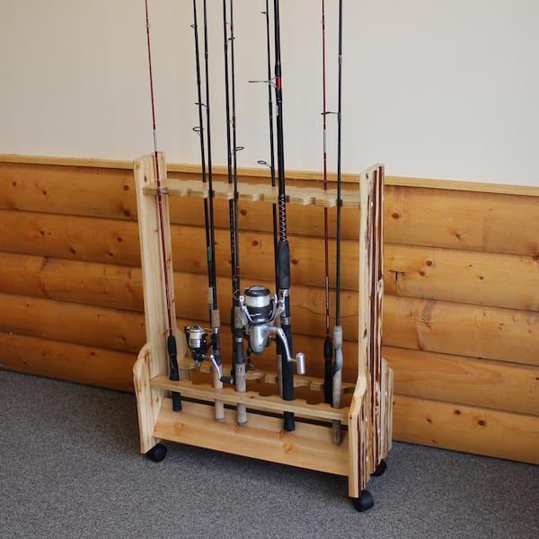 Rush Creek Creations Reel Salty All Weather Double Sided Rolling 16 Rod Rack  90-4455 - The Home Depot