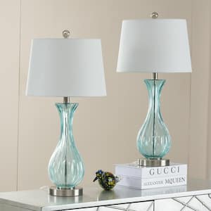 Denver 21 '' Blue Table Lamp Set With White Shade (Set of 2)