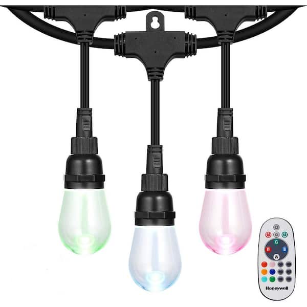 Honeywell Outdoor Indoor 24 Ft Plug In, Color Changing Outdoor String Lights Home Depot