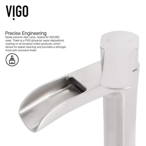VIGO Niko Single Handle Single-Hole Bathroom Vessel Faucet in