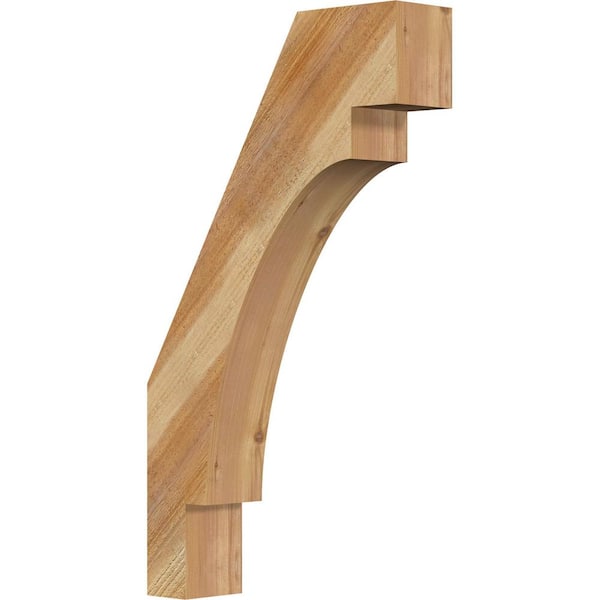Ekena Millwork 4"W x 16"D x 28"H Merced Rough Sawn Knee Brace, Western Red Cedar