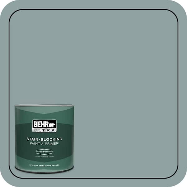 BEHR ULTRA 1 qt. #N440-4 October Sky Extra Durable Semi-Gloss Enamel Interior Paint & Primer
