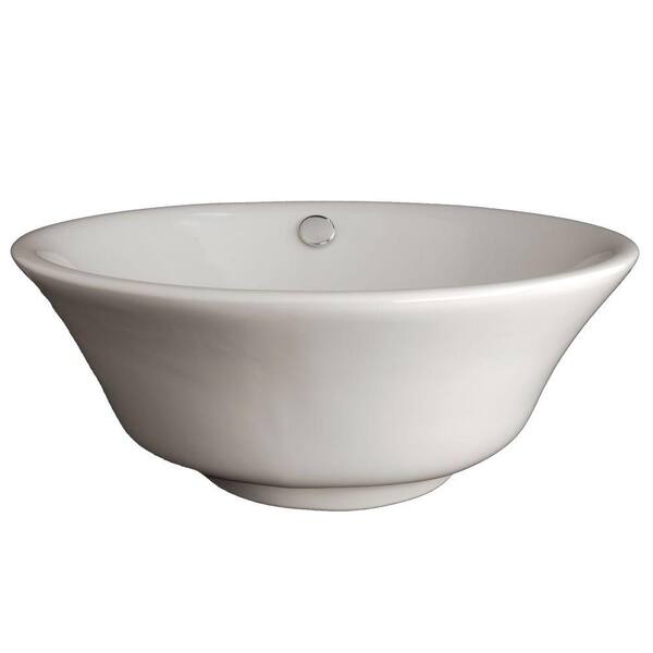 Fontaine Flared Bowl Porcelain Vessel Sink in White-DISCONTINUED