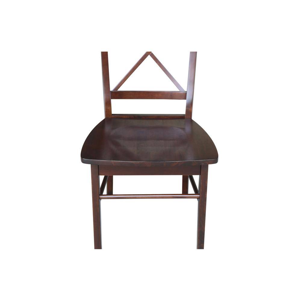 Java High Cross Back Solid Wood Side Chair Set