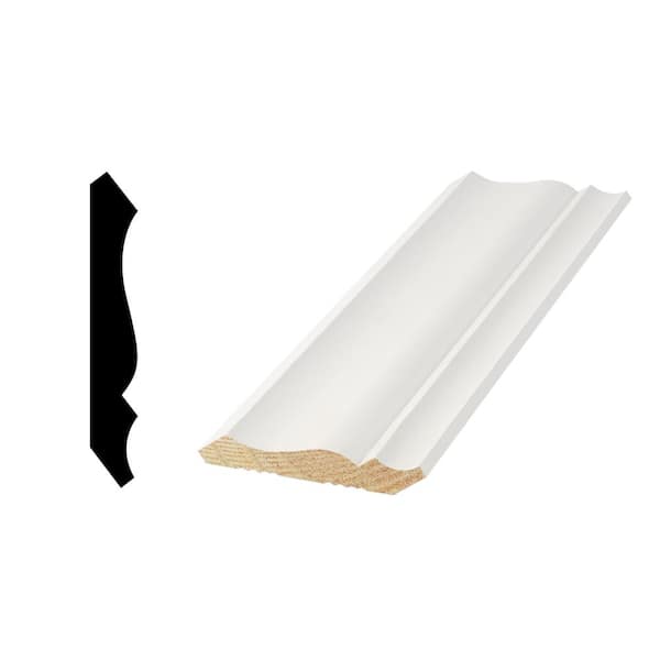 Woodgrain Millwork WM 49 - 9/16 in. x 3-5/8 in. x 192 in. Primed Pine Finger-Jointed Crown Moulding