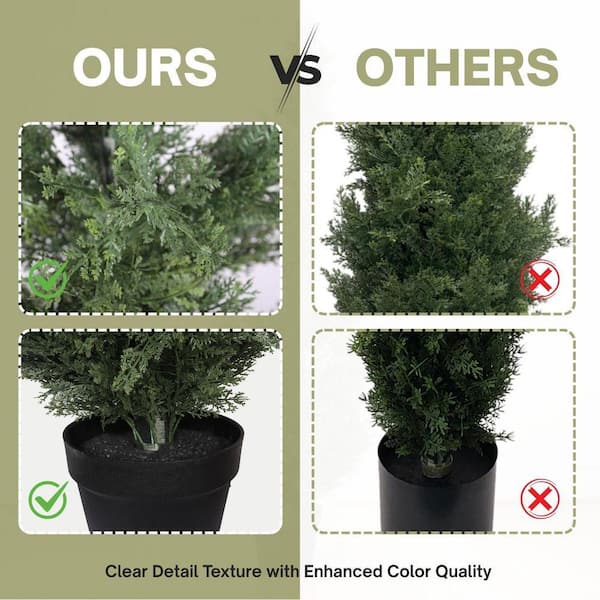5 ft. UV Resistant Artificial Tree with Plastic Pot, Realistic