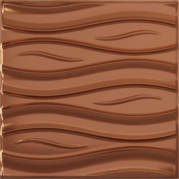 Ekena Millwork 19 5/8 in. x 19 5/8 in. Swell EnduraWall Decorative 3D Wall Panel, Copper (12-Pack for 32.04 Sq. Ft.)