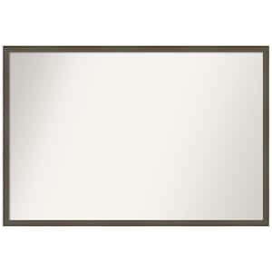 Svelte Clay Grey 37.5 in. W x 25.5 in. H Non-Beveled Wood Bathroom Wall Mirror in Gray