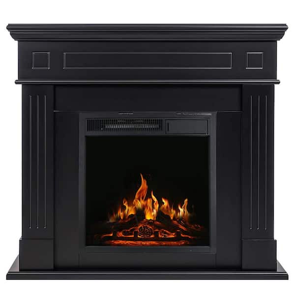 43 in. Freestanding Electric Fireplace in Black
