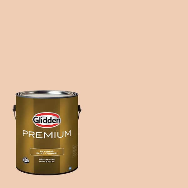 Glidden Premium 1 gal. PPG1201-3 Peach Darling Flat Exterior Latex Paint