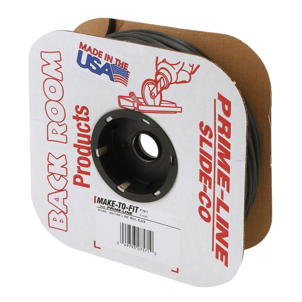 PrimeLine Screen Retainer Spline 0.165 in. (11/64 in.) Black 1Roll of