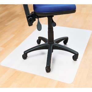 Cleartex White 46 in. x 57 in. Polypropylene Anti-Slip Foldable Rectangular Indoor Chair Mat for Hard Floor