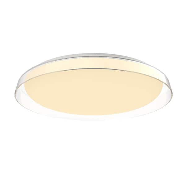 Hampton 21 in. 1-Light 42-Watt Clear Integrated LED Flush Mount