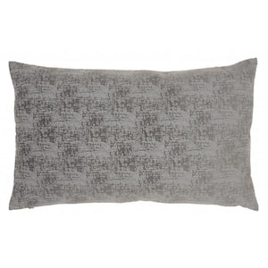 Jordan Charcoal Geometric Polyester 24 in. x 14 in. Throw Pillow