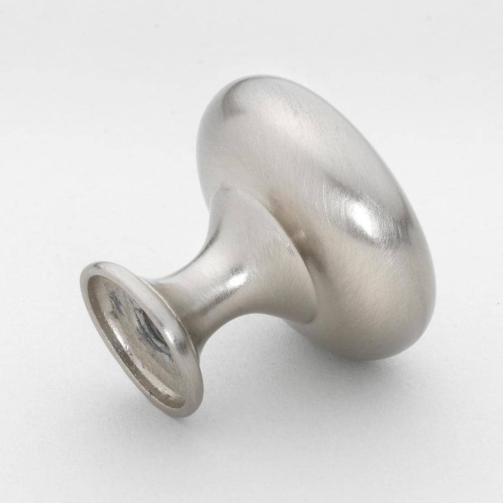 Brushed Nickel Round Cabinet Knob with Mounting Hardware