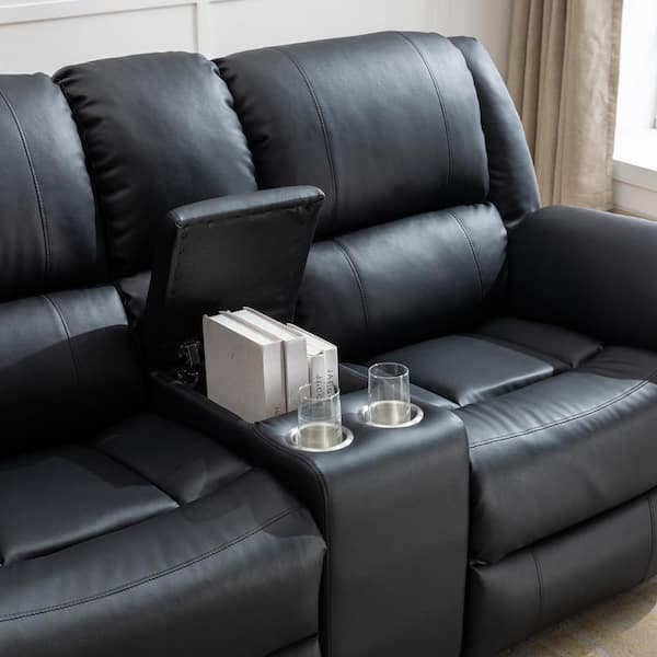 Reclining sofa with online storage