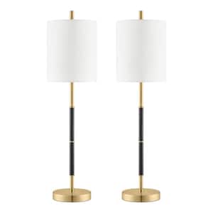 Wisteria 28 in. 1-Light Black and Gold Buffet Lamps (set of 2)