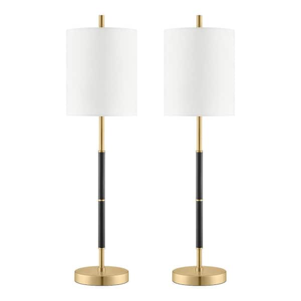 Wisteria 28 in. 1-Light Black and Gold Buffet Lamps (set of 2)
